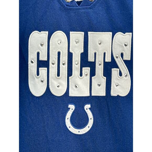 NFL Team Apparel Indianapolis Colts Lace Up V Neck Football Jersey Women L - Picture 3 of 5
